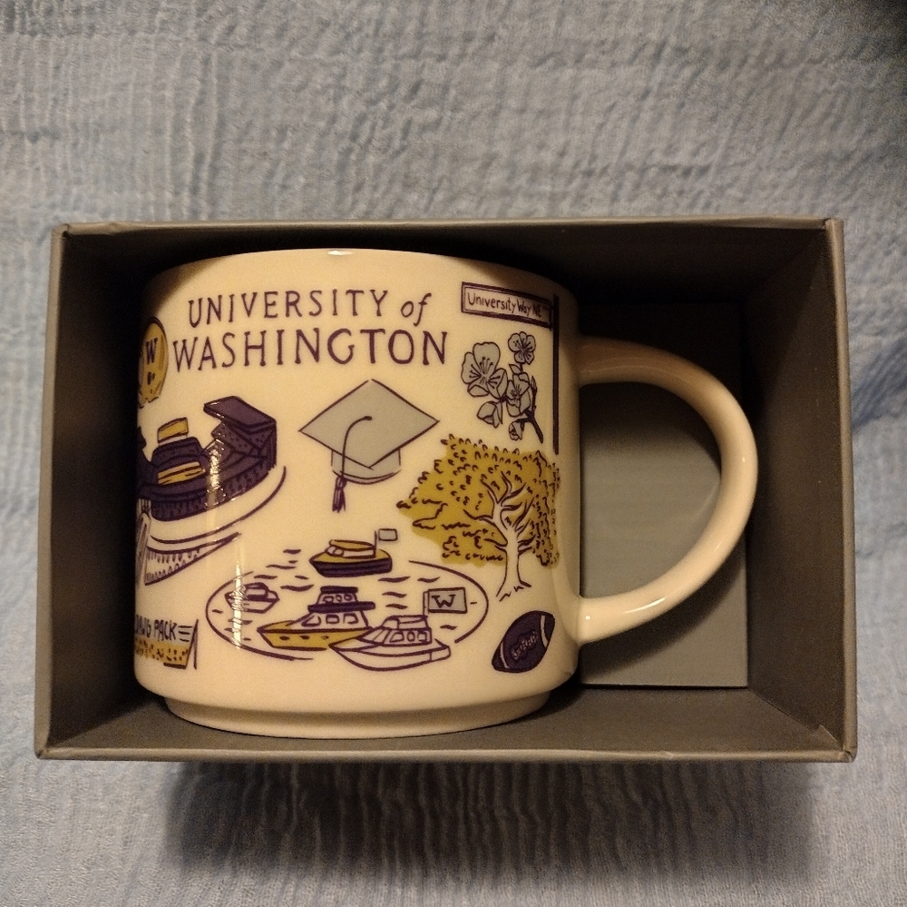 Starbucks Coffee Mug Been There Series University of Washington 💜🤍💛💜